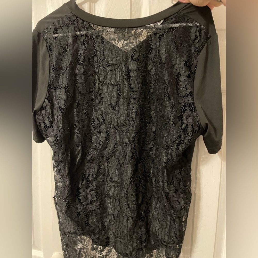 Shein black shirt with lace back